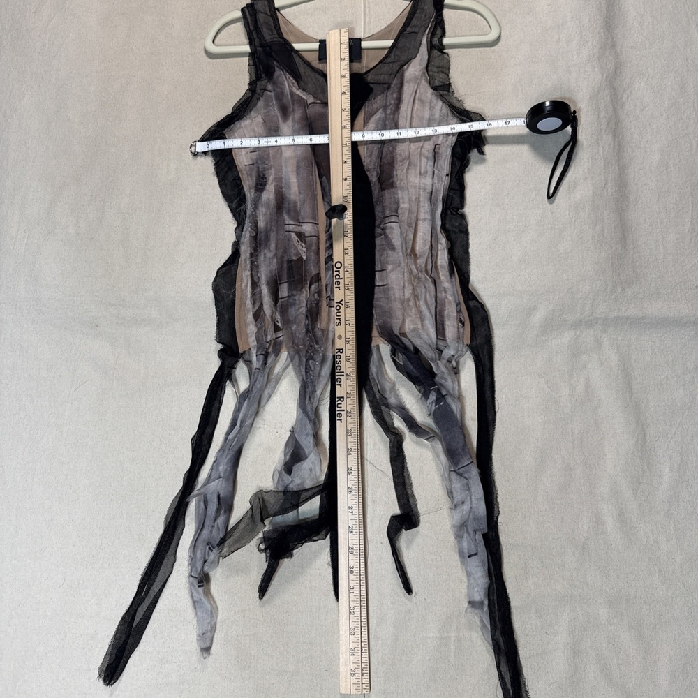 Jean Paul Gaultier Black and Gray Sheer Ribbon Tank Top - Picture 5 of 12
